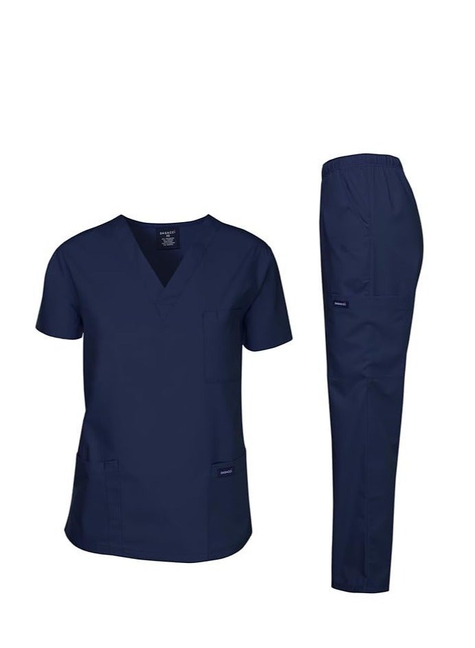 Scrubs Medical Uniform Women and Man Scrubs Set Medical Scrubs Top and Pants - Image 2